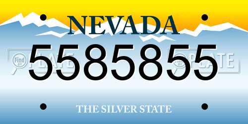 5585855 Nevada License Plate