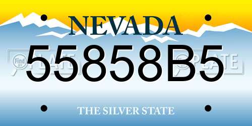 55858B5 Nevada License Plate