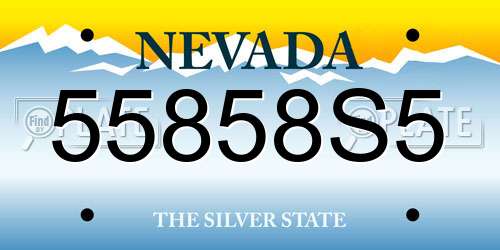 55858S5 Nevada License Plate