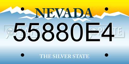 55880E4 Nevada License Plate