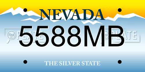 5588MB Nevada License Plate