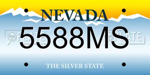 5588MS Nevada License Plate