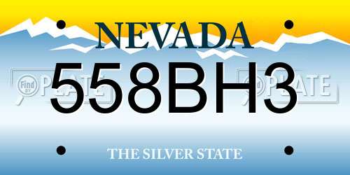 558BH3 Nevada License Plate