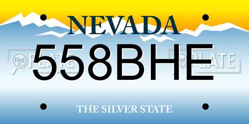 558BHE Nevada License Plate