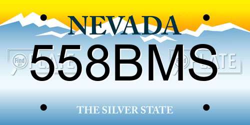 558BMS Nevada License Plate