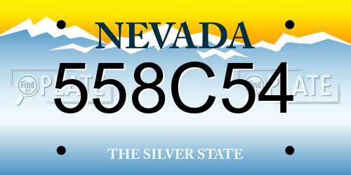 558C54 Nevada License Plate