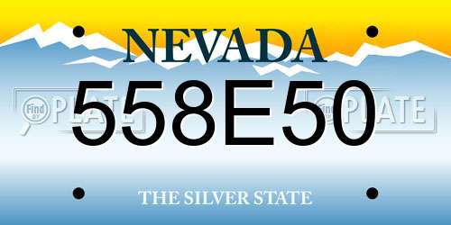 558E50 Nevada License Plate