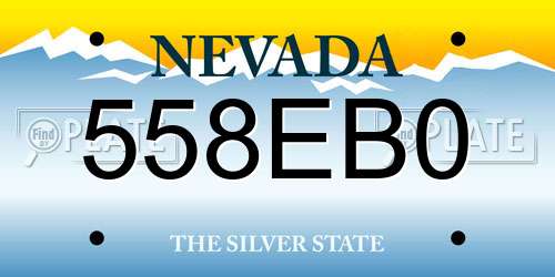 558EB0 Nevada License Plate
