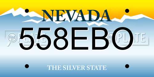 558EBO Nevada License Plate