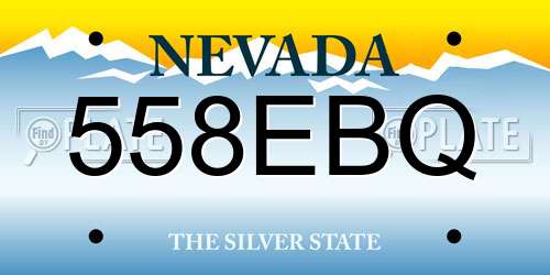 558EBQ Nevada License Plate