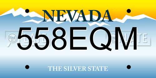 558EQM Nevada License Plate