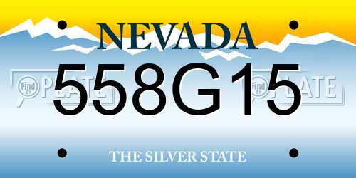 558G15 Nevada License Plate