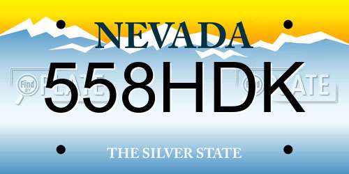 558HDK Nevada License Plate