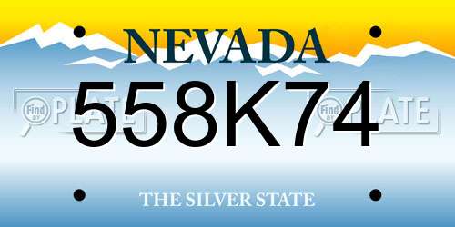 558K74 Nevada License Plate