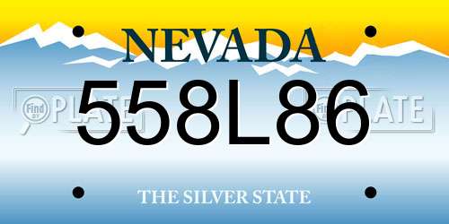 558L86 Nevada License Plate