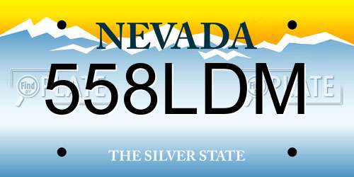 558LDM Nevada License Plate