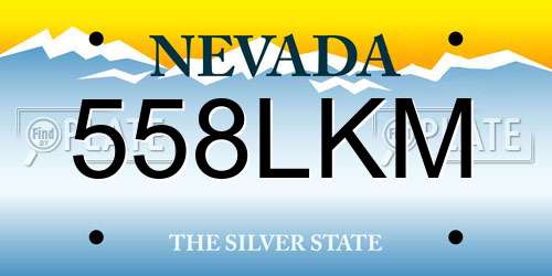 558LKM Nevada License Plate