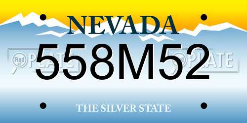 558M52 Nevada License Plate