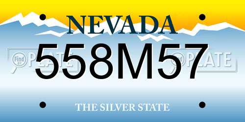 558M57 Nevada License Plate