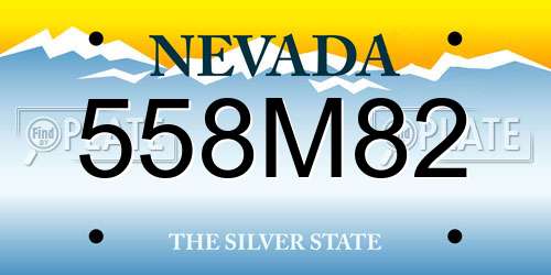 558M82 Nevada License Plate
