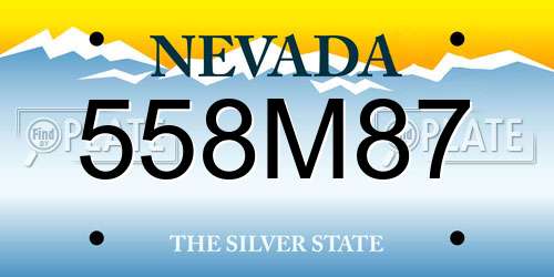 558M87 Nevada License Plate