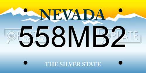 558MB2 Nevada License Plate