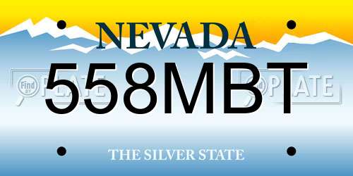 558MBT Nevada License Plate
