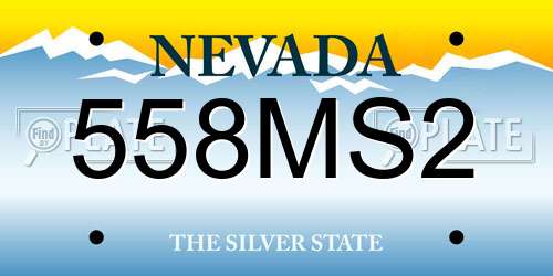 558MS2 Nevada License Plate