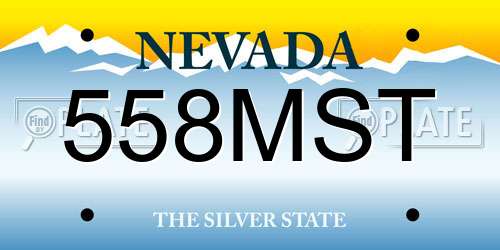 558MST Nevada License Plate