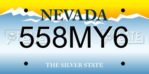 558MY6 Nevada License Plate