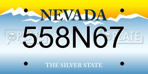 558N67 Nevada License Plate