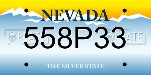 558P33 Nevada License Plate