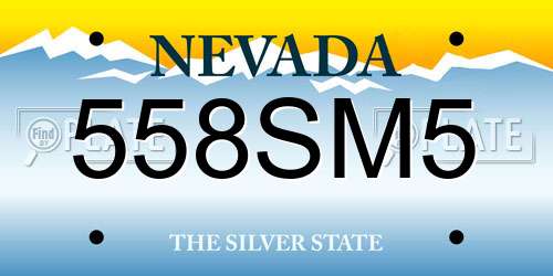558SM5 Nevada License Plate