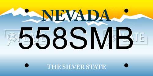 558SMB Nevada License Plate
