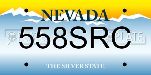 558SRC Nevada License Plate