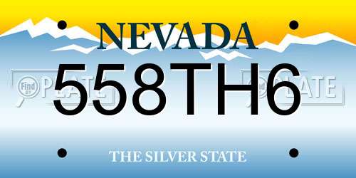558TH6 Nevada License Plate