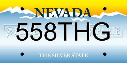 558THG Nevada License Plate