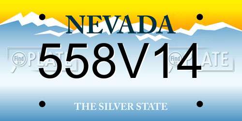 558V14 Nevada License Plate