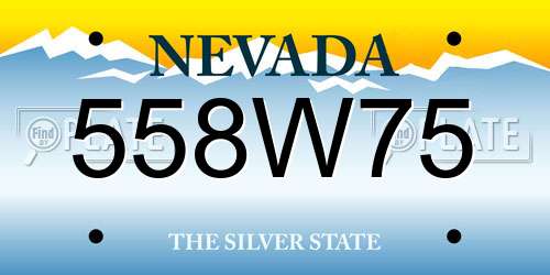 558W75 Nevada License Plate