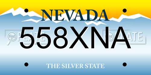 558XNA Nevada License Plate