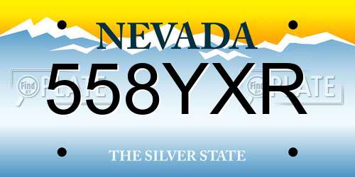 558YXR Nevada License Plate