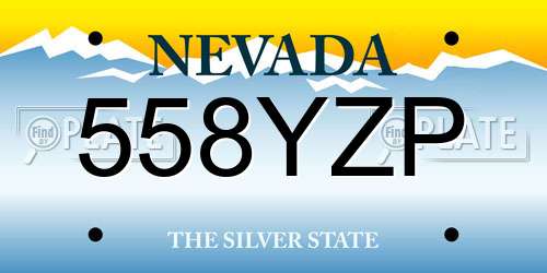 558YZP Nevada License Plate