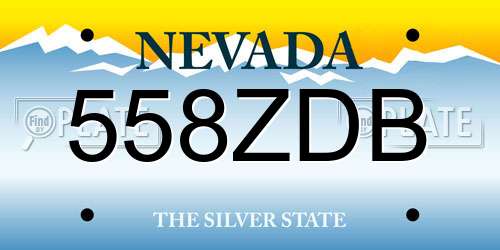 558ZDB Nevada License Plate