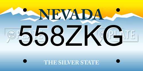 558ZKG Nevada License Plate