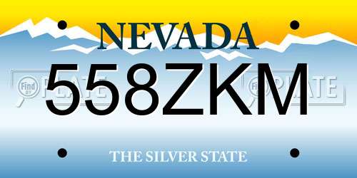 558ZKM Nevada License Plate