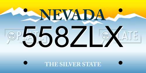 558ZLX Nevada License Plate