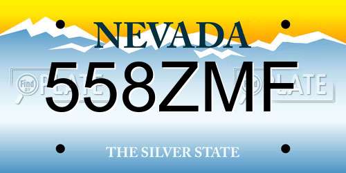 558ZMF Nevada License Plate