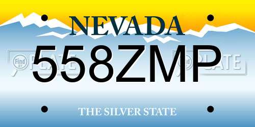 558ZMP Nevada License Plate
