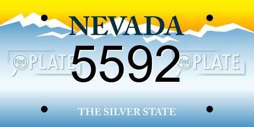 5592 Nevada License Plate