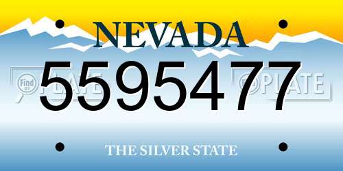 5595477 Nevada License Plate